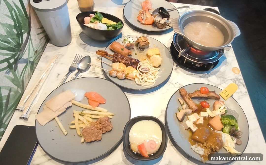 Buffet Table with Assorted Dishes