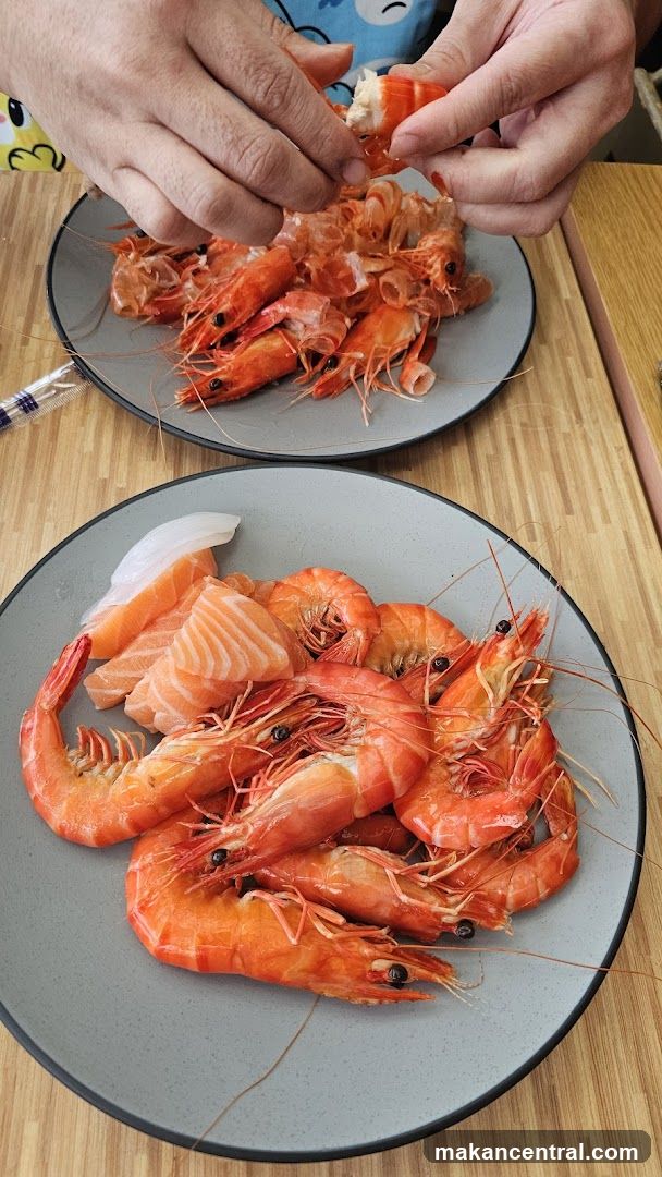 Prawns and Salmon