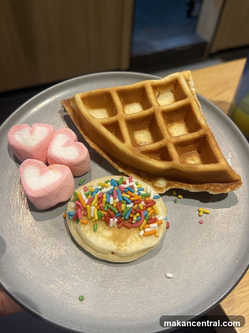Waffle with Marshmallows and Sprinkles
