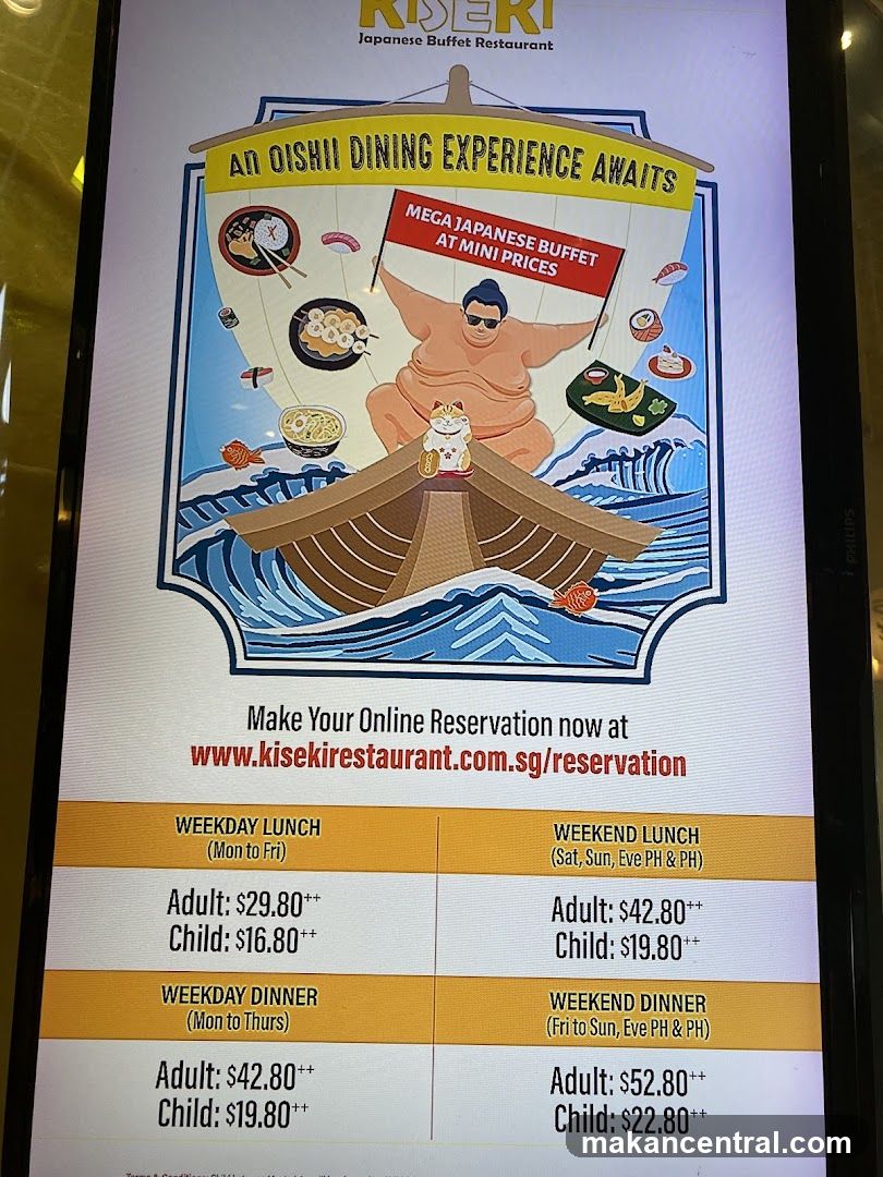 Kiseki Japanese Buffet Restaurant Menu
