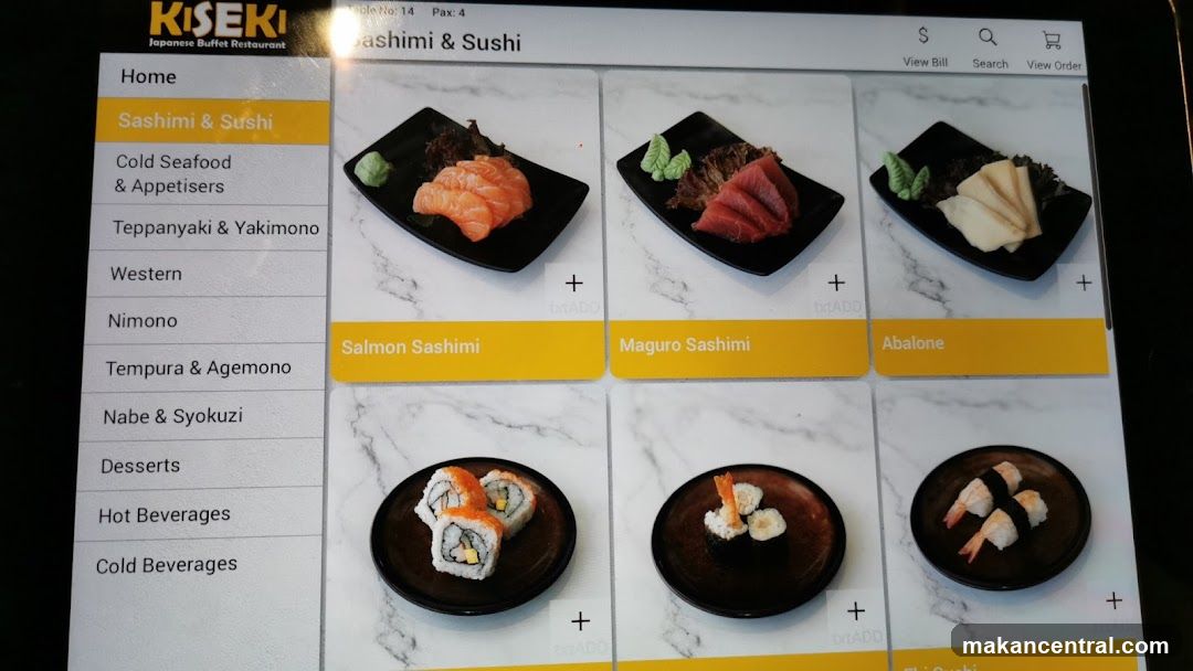 Kiseki Japanese Buffet Restaurant Menu