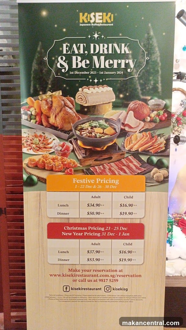 Kiseki Japanese Buffet Restaurant Festive Pricing