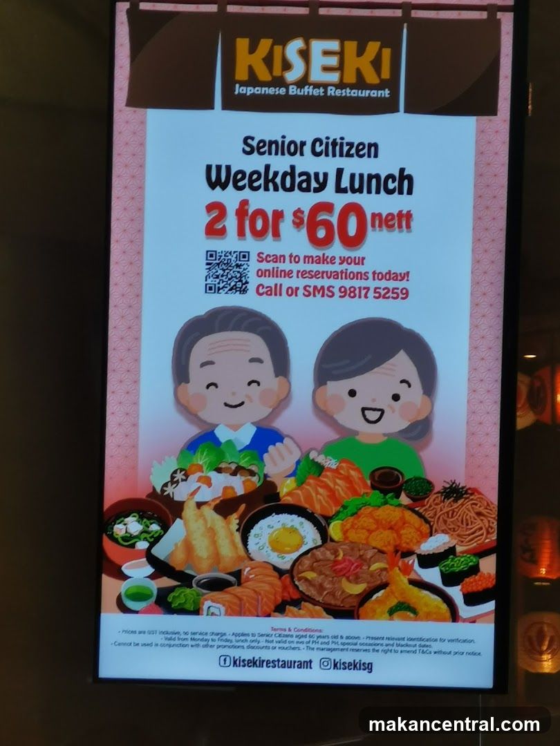 Kiseki Japanese Buffet Restaurant Senior Citizen Weekday Lunch Promotion