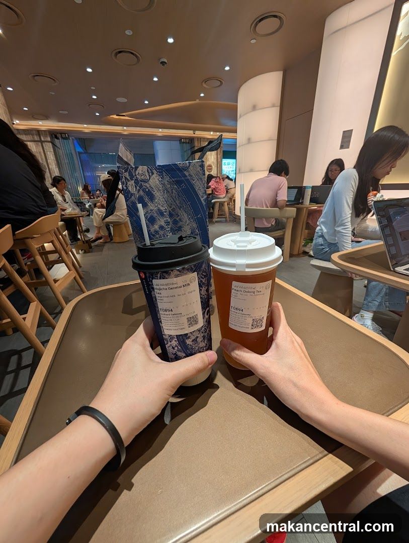 Two drinks on a table