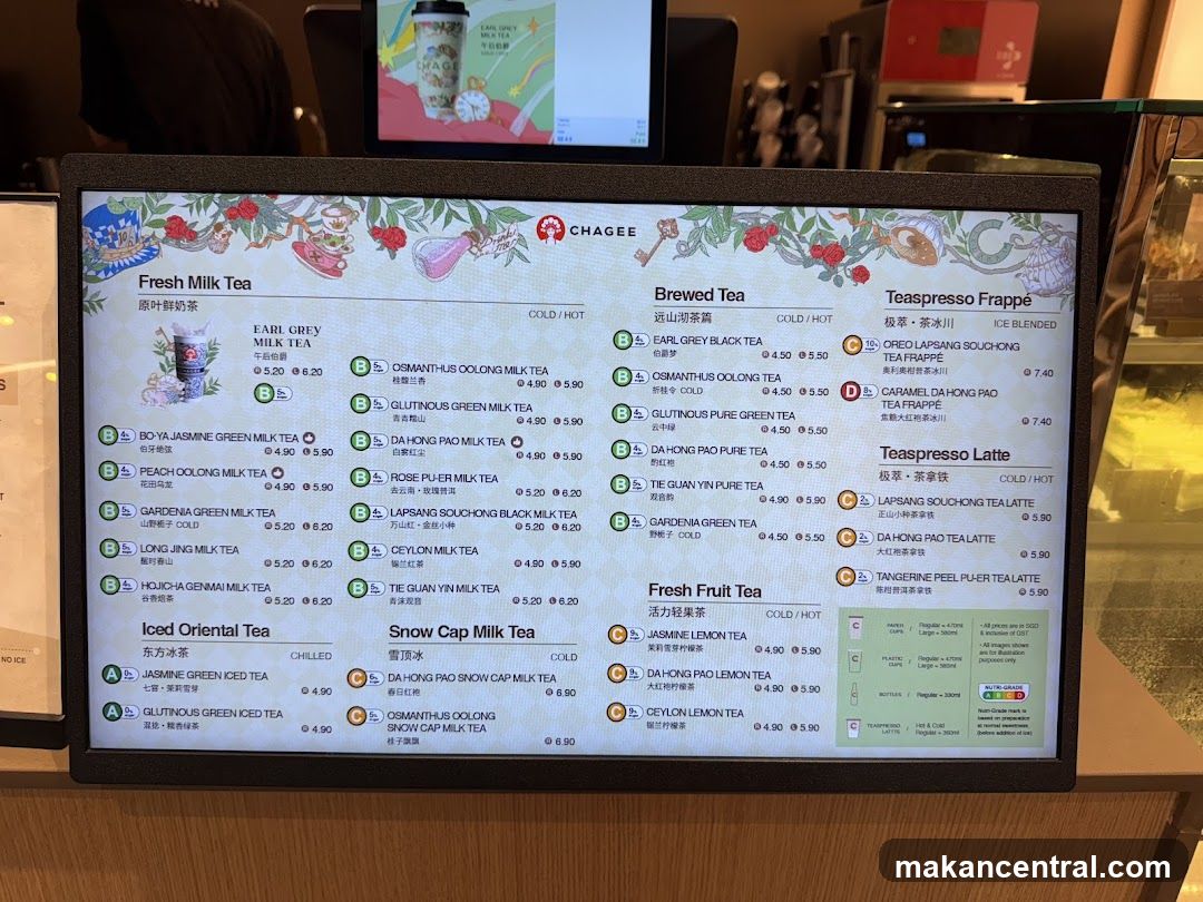 CHAGEE Menu
