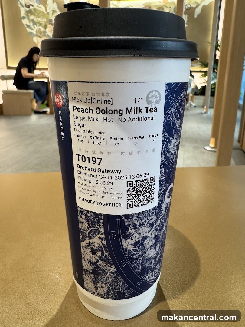 Peach Oolong Milk Tea Cup