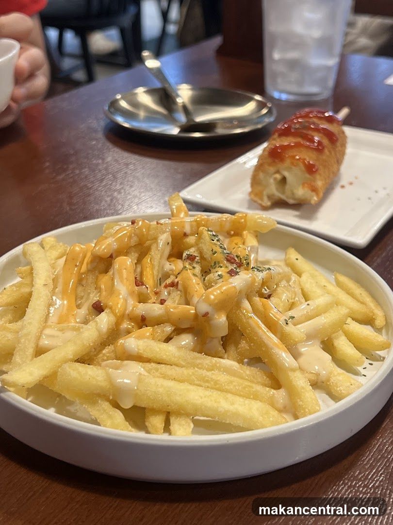 Cheese Fries and Corn Dog