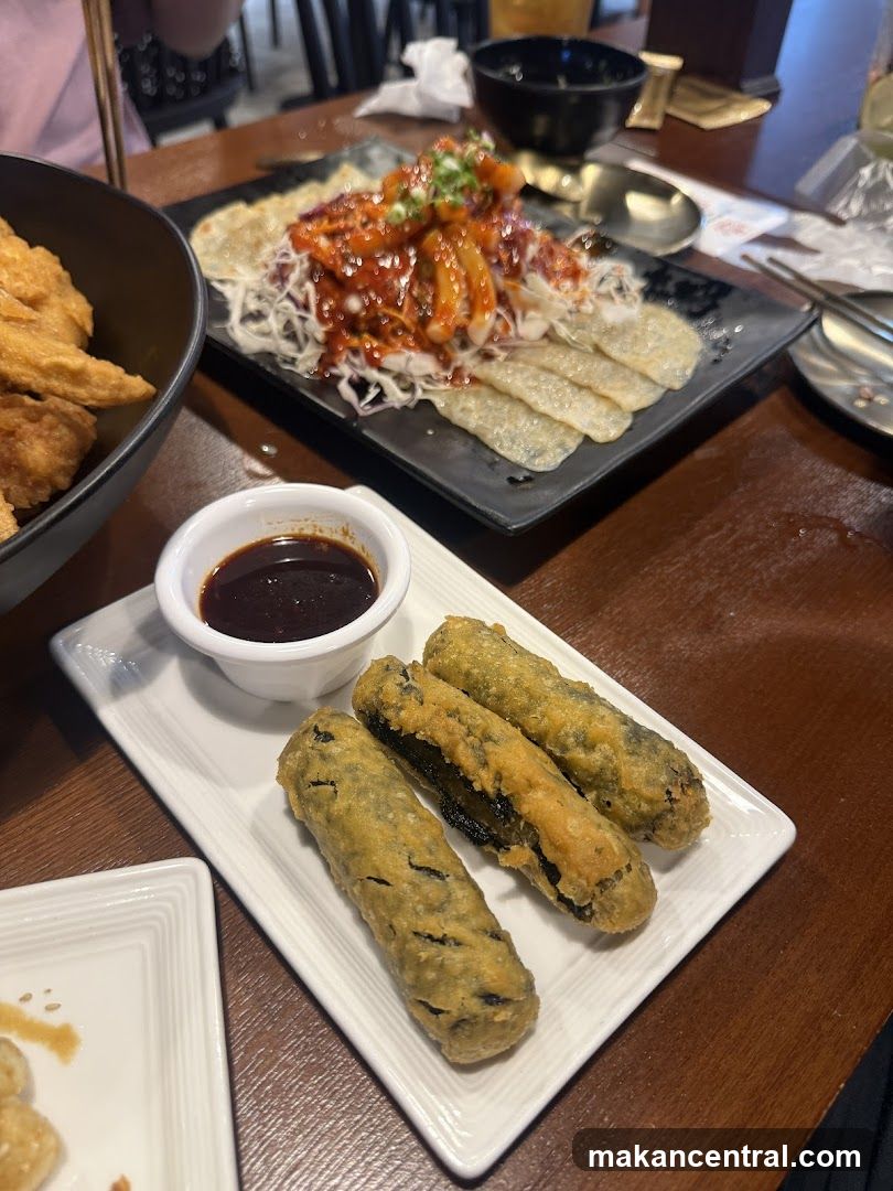 Fried Rolls and Korean Dish