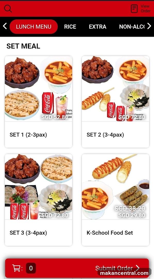 Lunch Menu - Set Meal