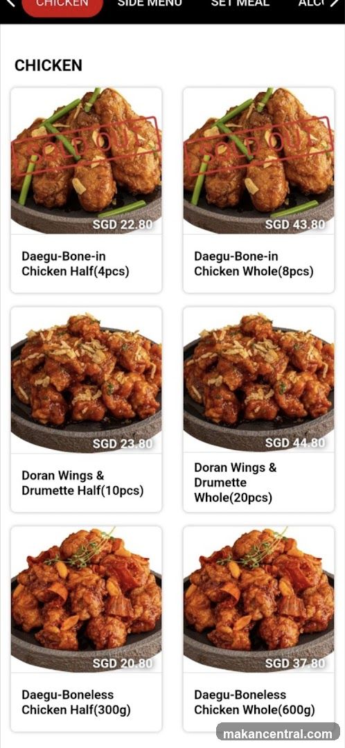 Chicken Menu