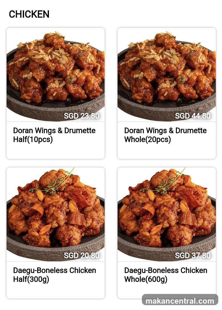 Chicken Menu