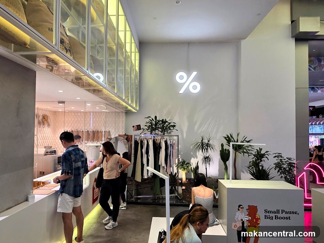 Modern Cafe Interior with Merchandise Display