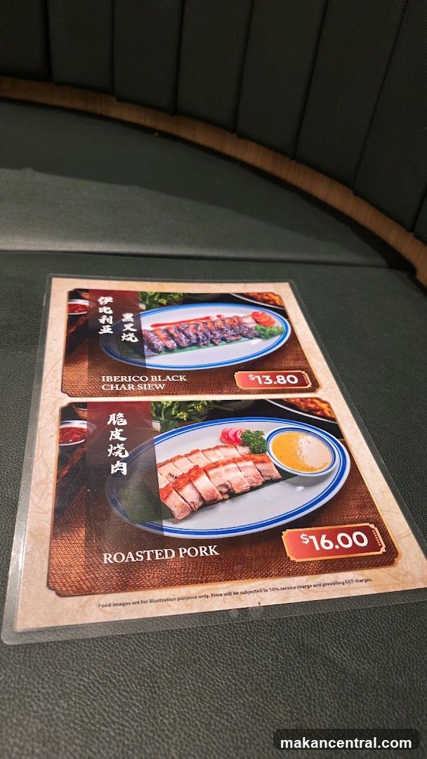 Menu with Roasted Meats