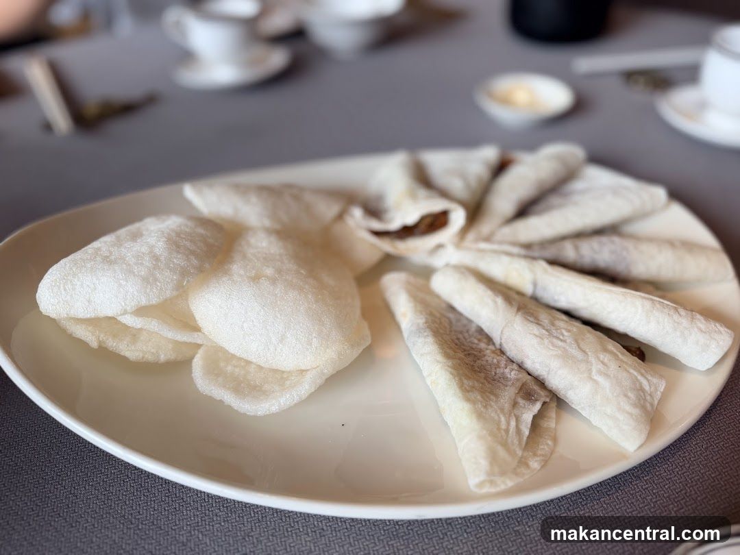 Peking Duck Pancakes and Prawn Crackers