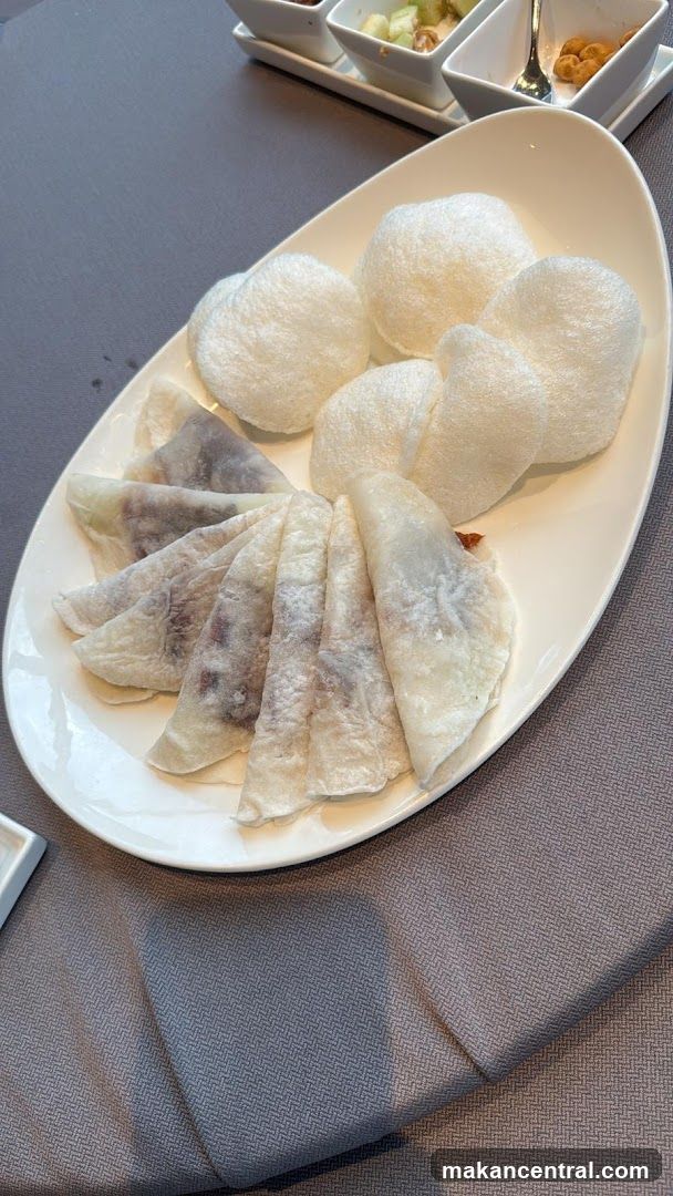Peking Duck Pancakes and Prawn Crackers