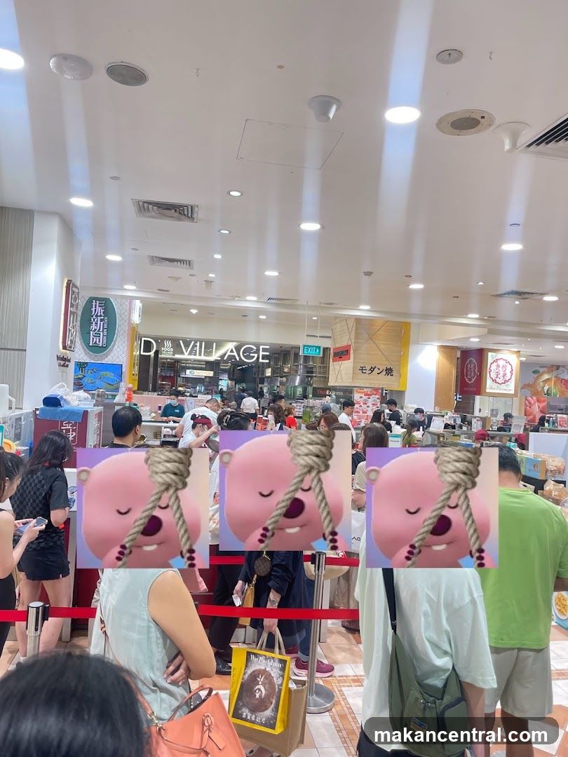 People queuing in a food court