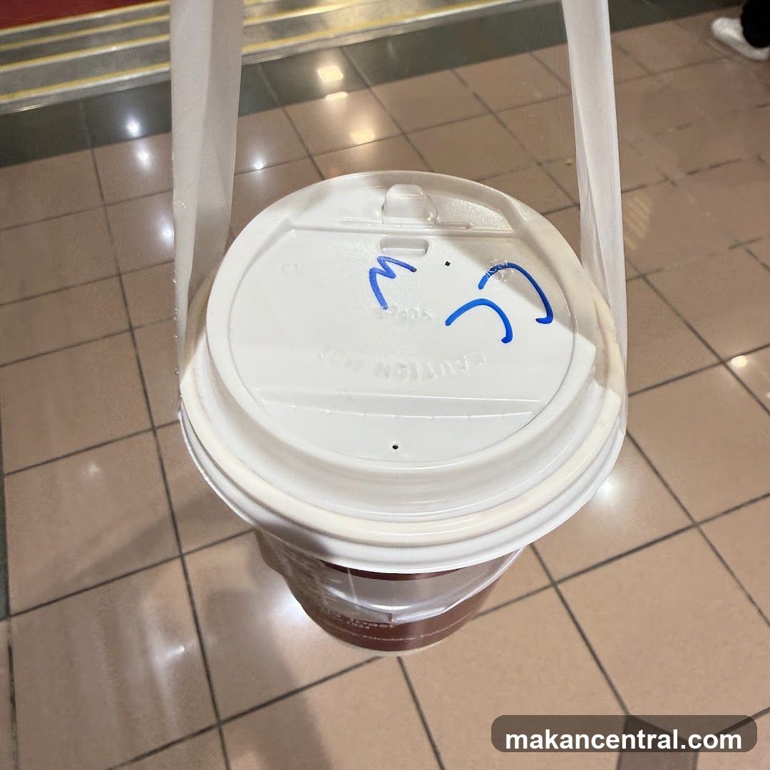 Coffee cup with smiley face