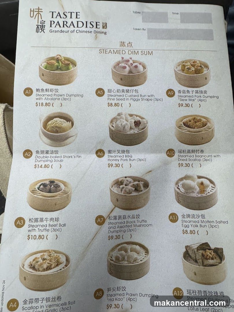 TASTE PARADISE Steamed Dim Sum