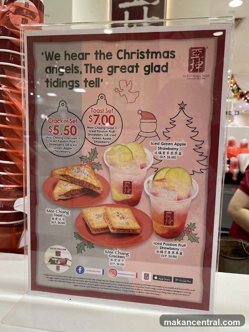 Ya Kun Kaya Toast Christmas Menu