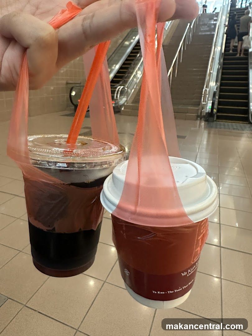 Two Drinks in Plastic Bags