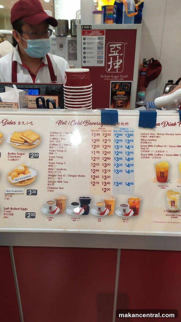 Ya Kun Kaya Toast Menu