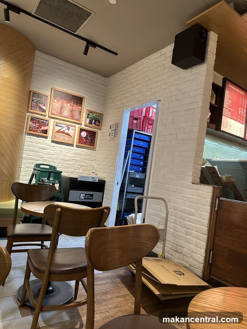 Cafe Interior with Seating and Storage