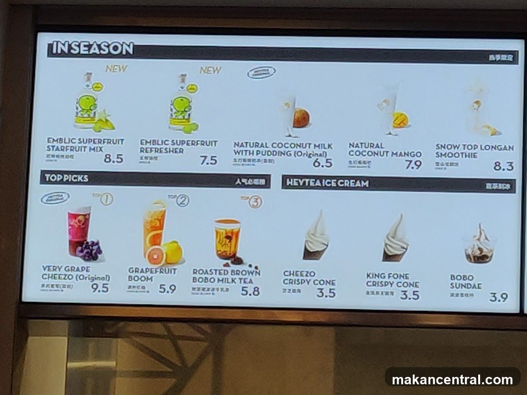Heytea Menu