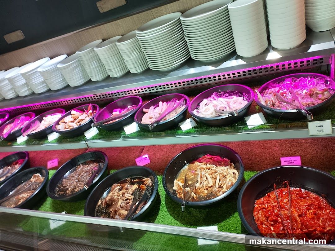 Buffet Display with Seafood and Meats
