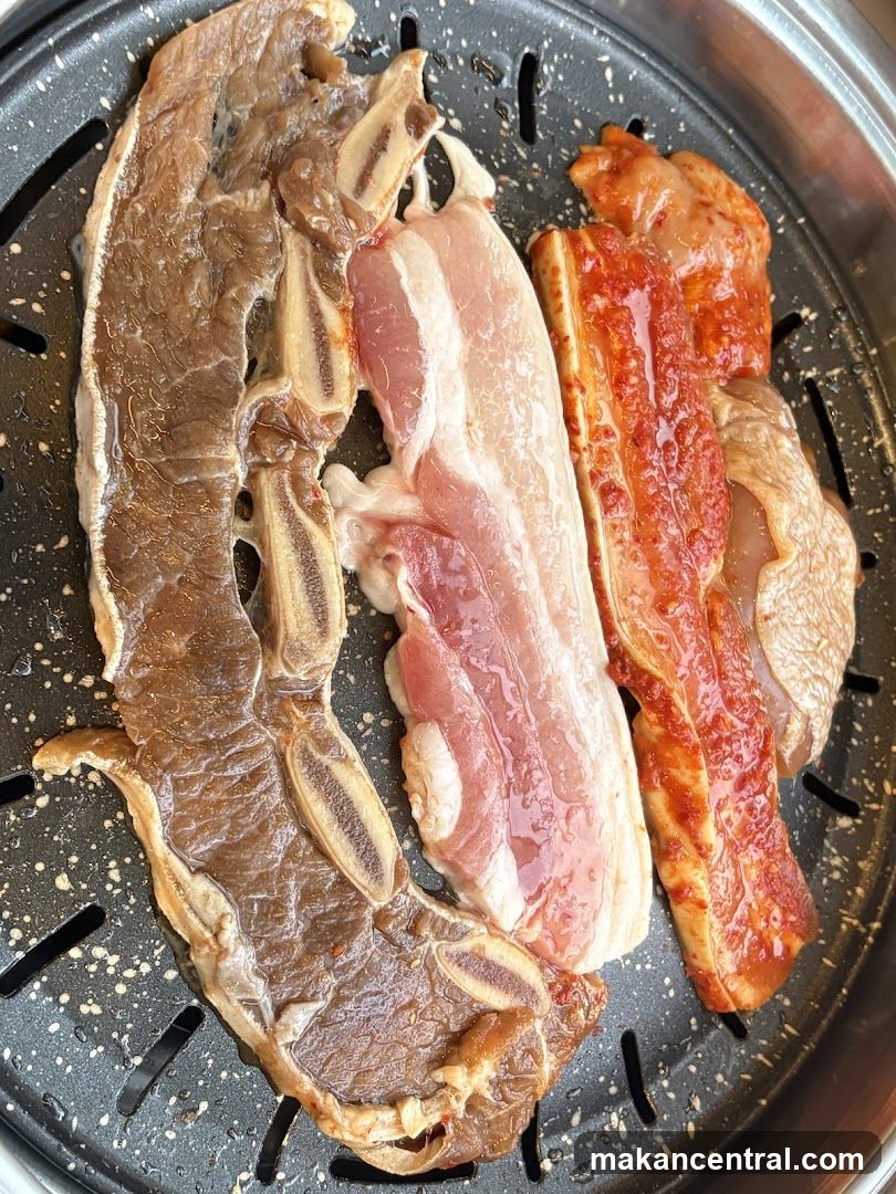 Raw Meats on Grill Pan