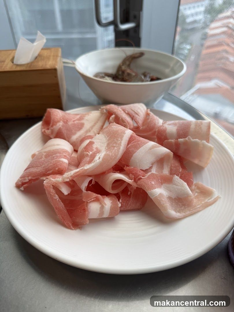 Thinly Sliced Pork Belly and Shrimp
