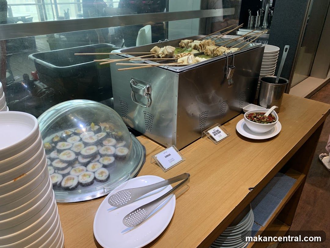 Buffet Display with Sushi and Fish Cakes