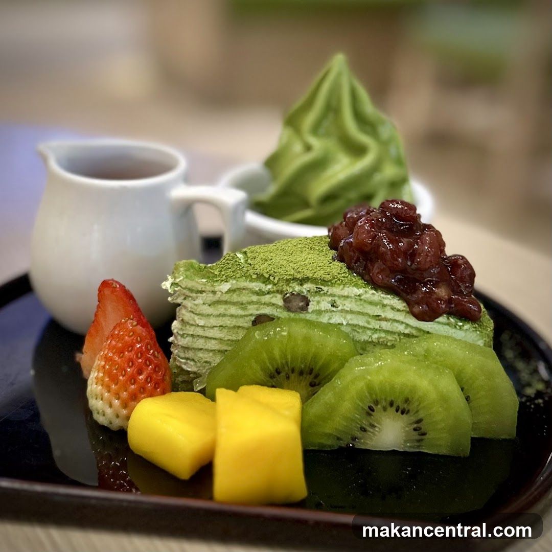 Matcha Mille Crepe with Fruit