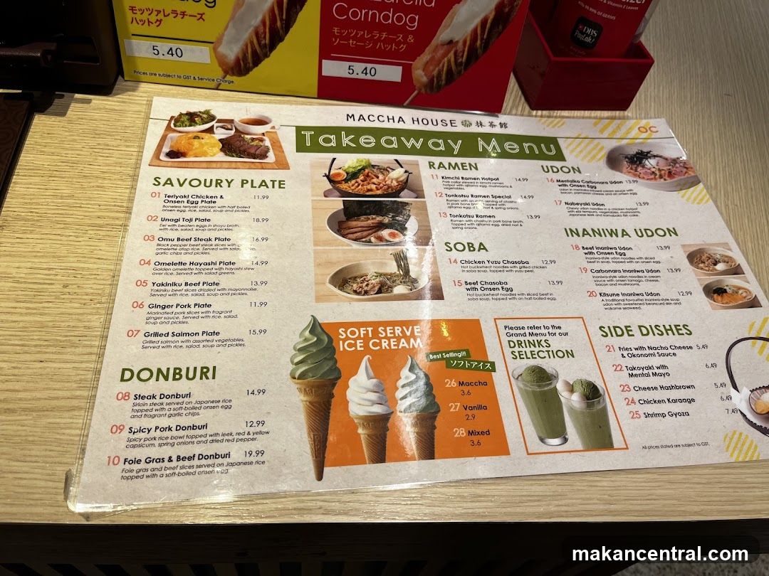 MACCHA HOUSE Takeaway Menu