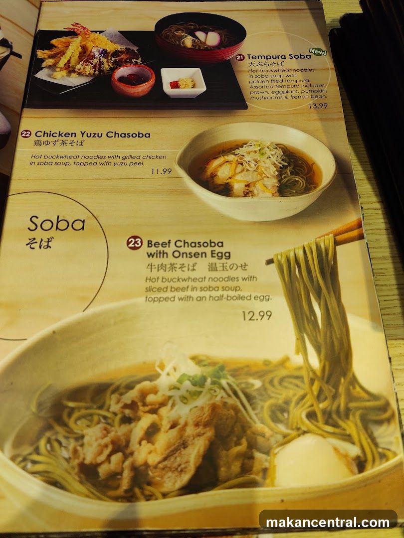 Soba Menu