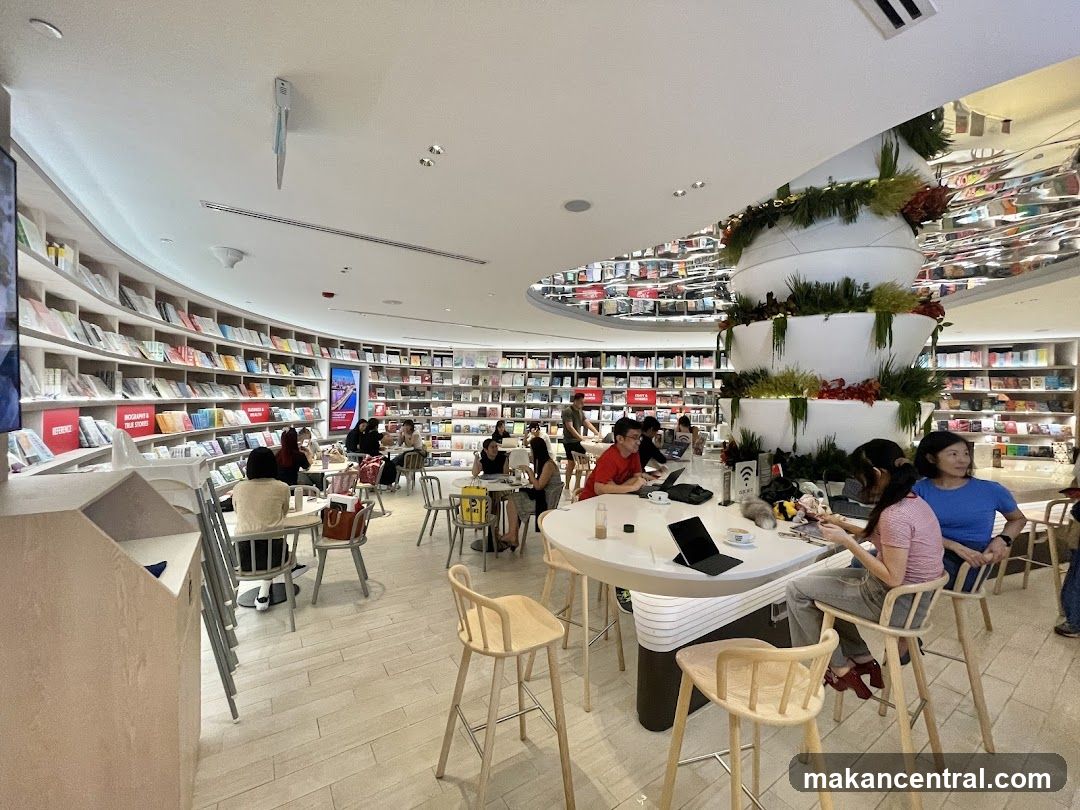 Interior of a bookstore with seating areas