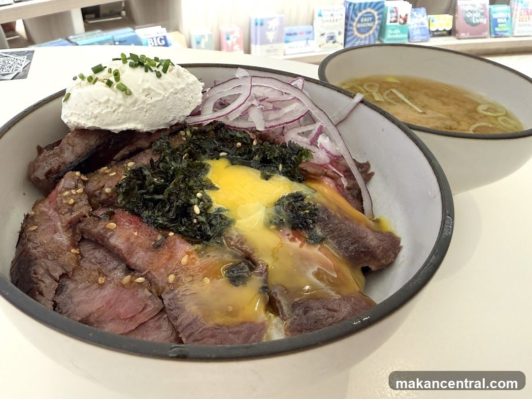Beef Donburi with Miso Soup