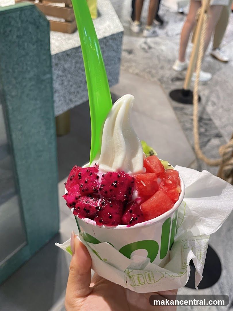 Frozen Yogurt with Fruit Toppings
