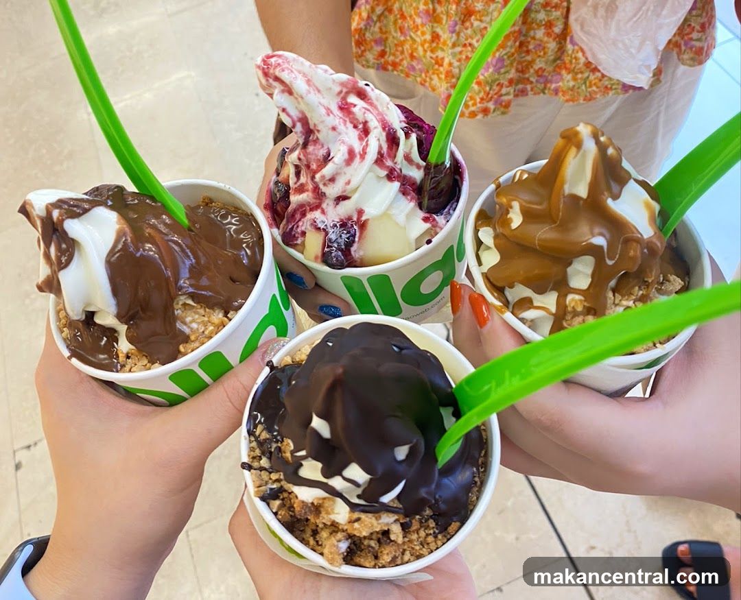 Four cups of frozen yogurt