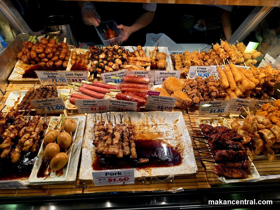 Assortment of Skewered and Fried Foods