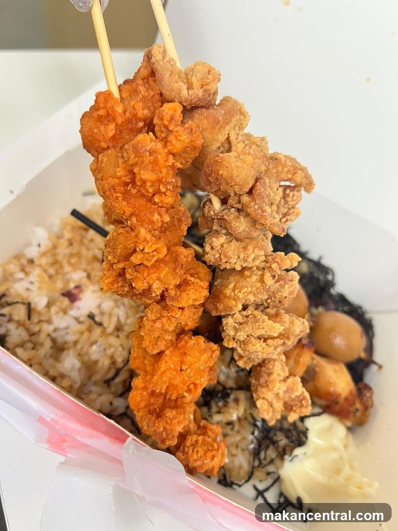 Fried Chicken Skewers with Rice