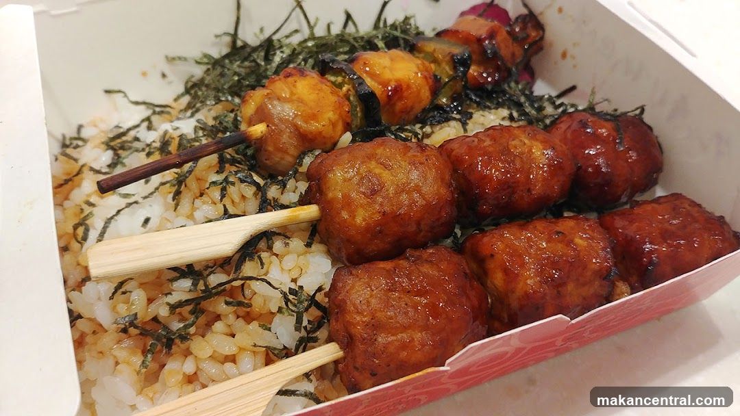 Bento Box with Skewers and Rice