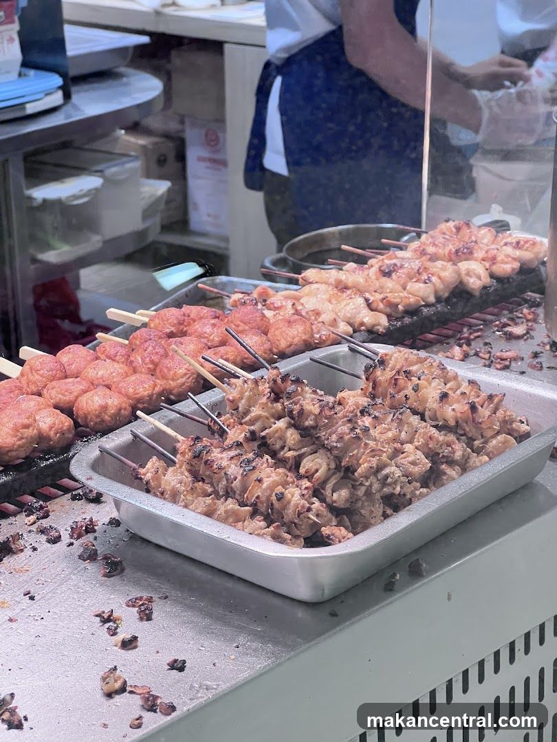 Skewered Meats Being Grilled