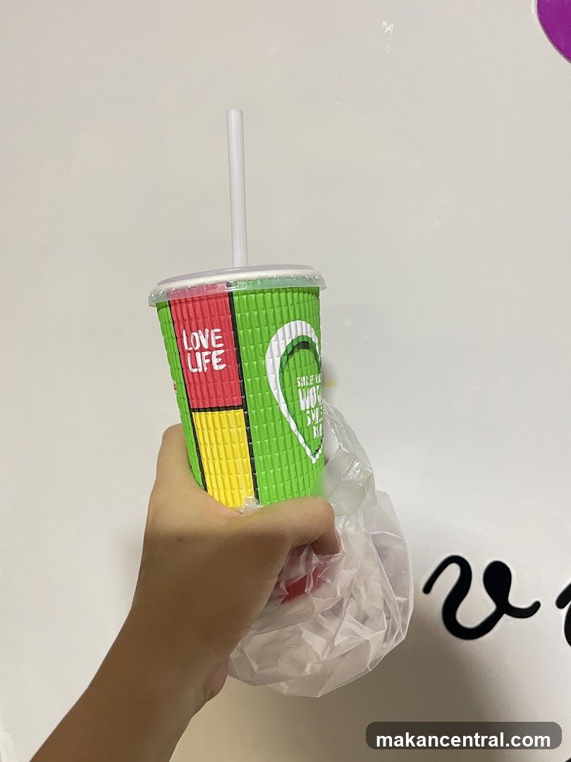 Cup with Straw and Plastic Bag