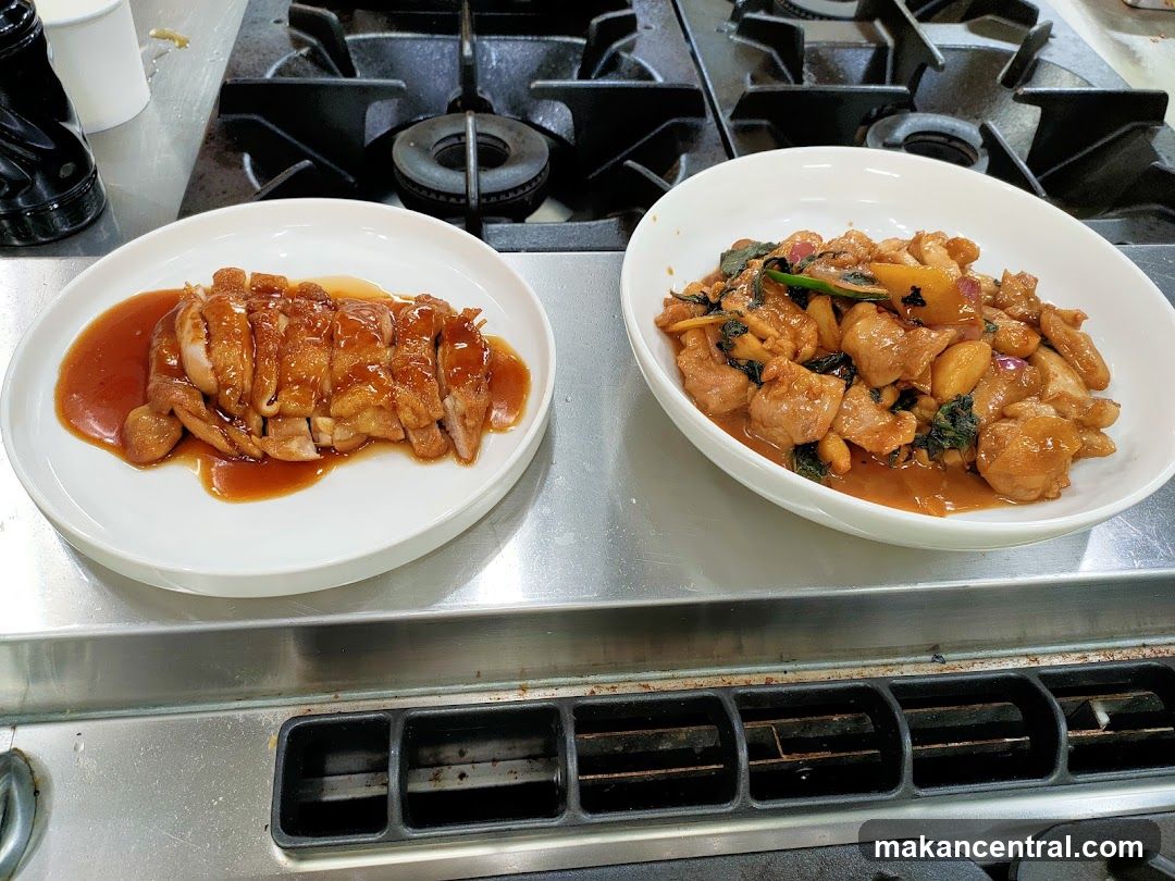 Two Plates of Chicken Dishes