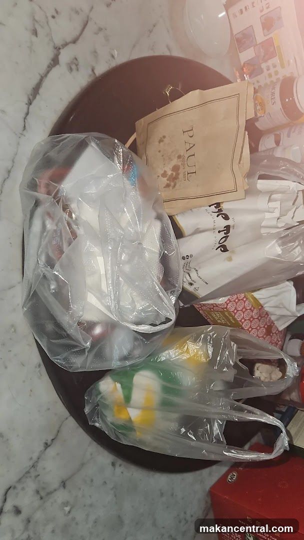 Takeout Bags and Food Items