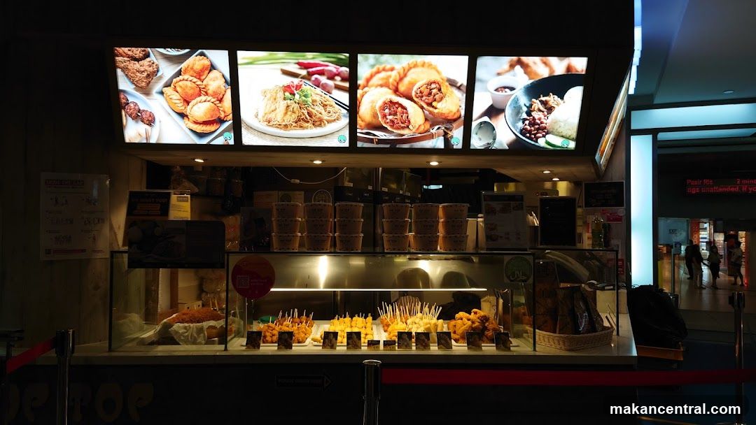 Food stall with illuminated menu board