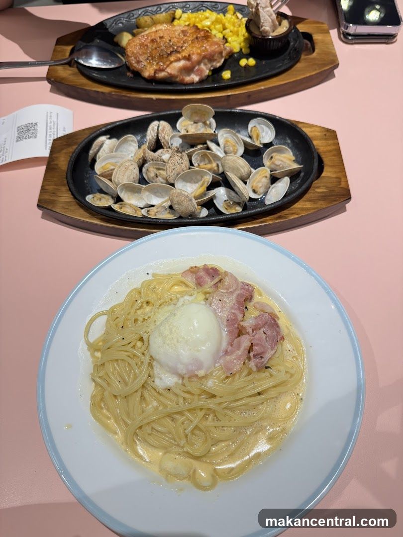 Three Dishes on a Pink Table