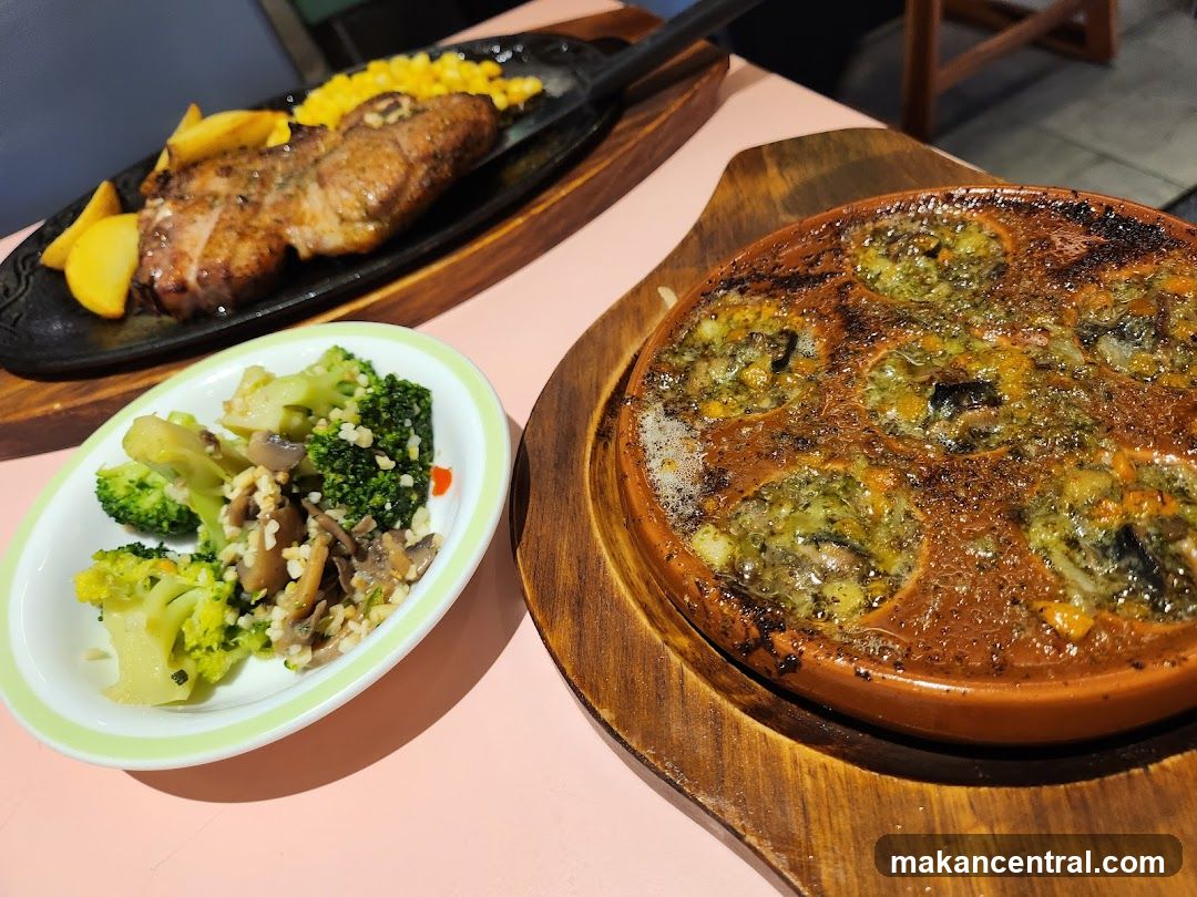Sizzling Steak and Escargots
