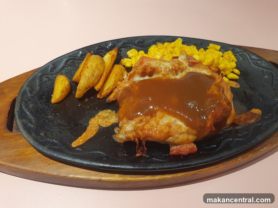 Chicken steak with sides