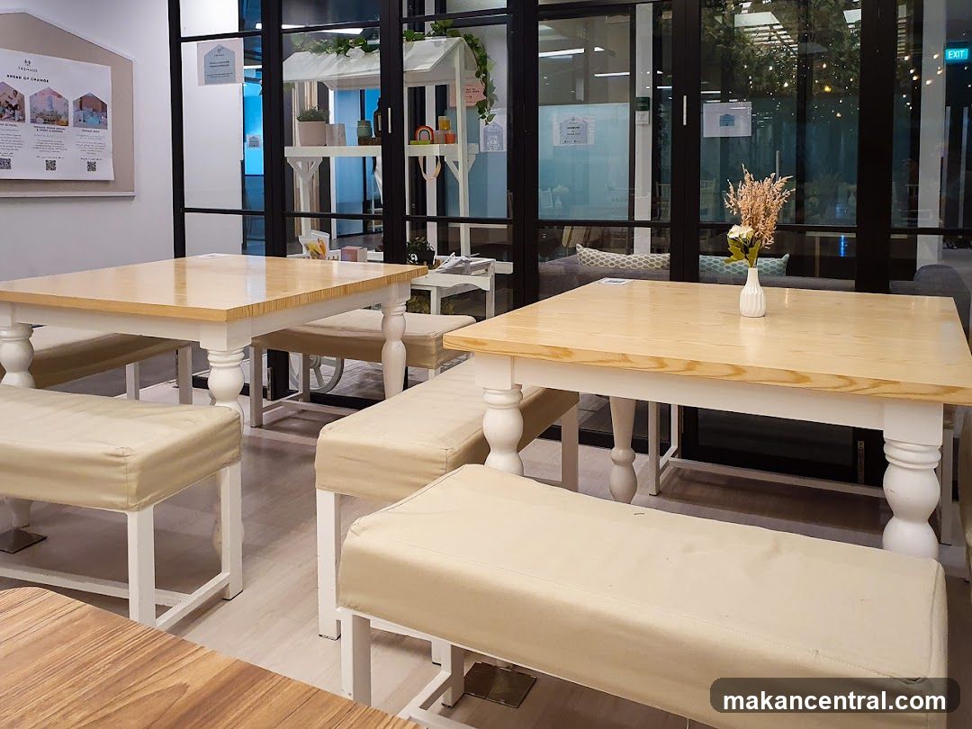 Cafe Interior with Tables and Benches